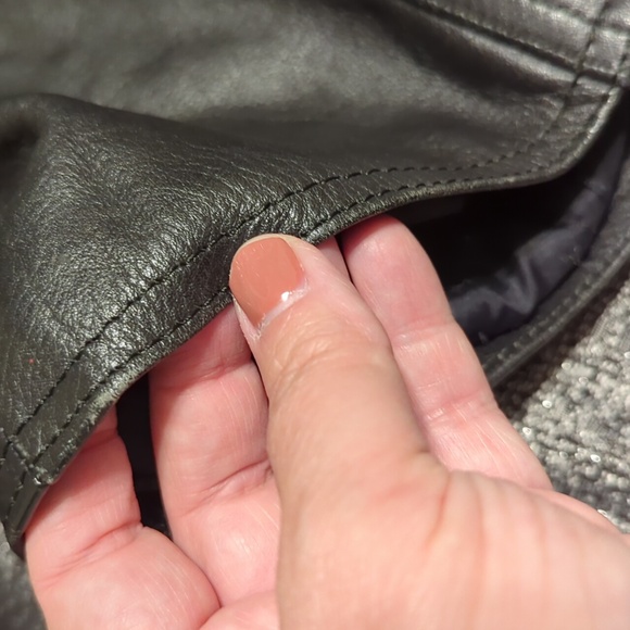 Vintage VTG Diamond Leather motorcycle moto fringe jacket coat sz M medium - Picture 14 of 16